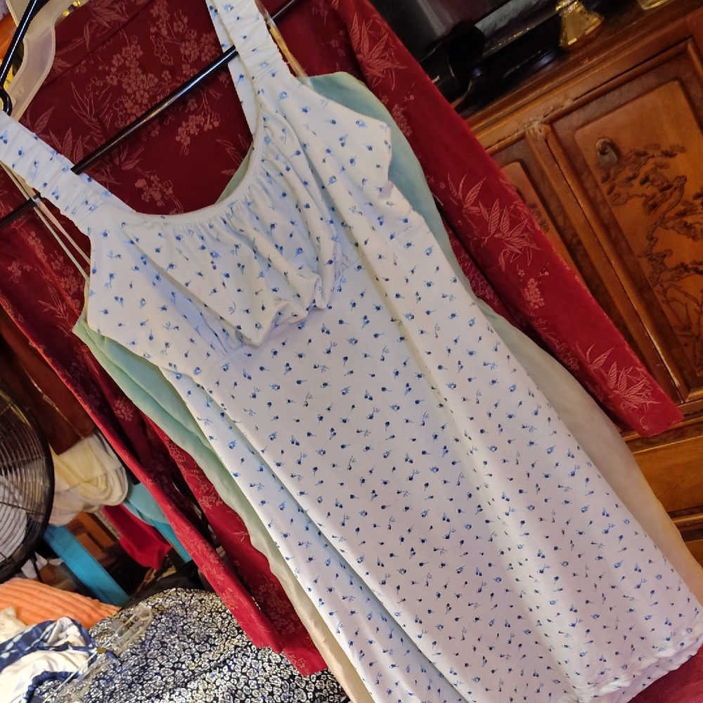 Victoria Emerson White and Blue Mini Dress
